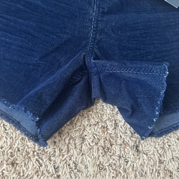 NWT Gap Navy Blue High Rise Corduroy Shorts Women's Size 12 Stretch Raw Hem - Picture 9 of 14